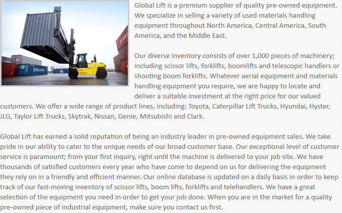 Global Lift Equipment Richmond